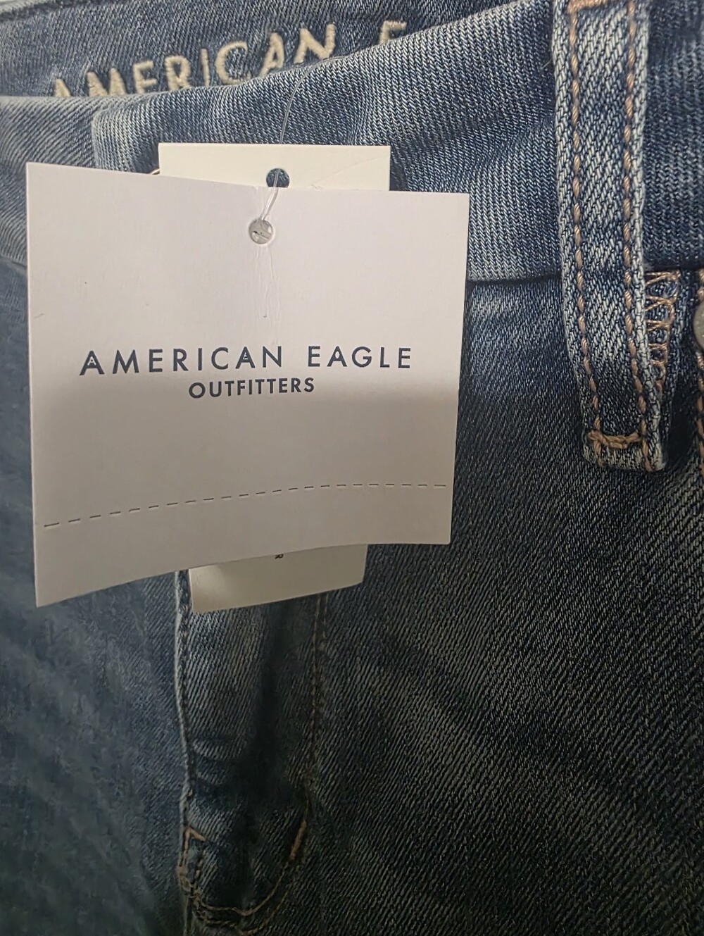 American Eagle Outfitters Women's Light Blue Distressed Flare Jeans - Picture 3 of 5